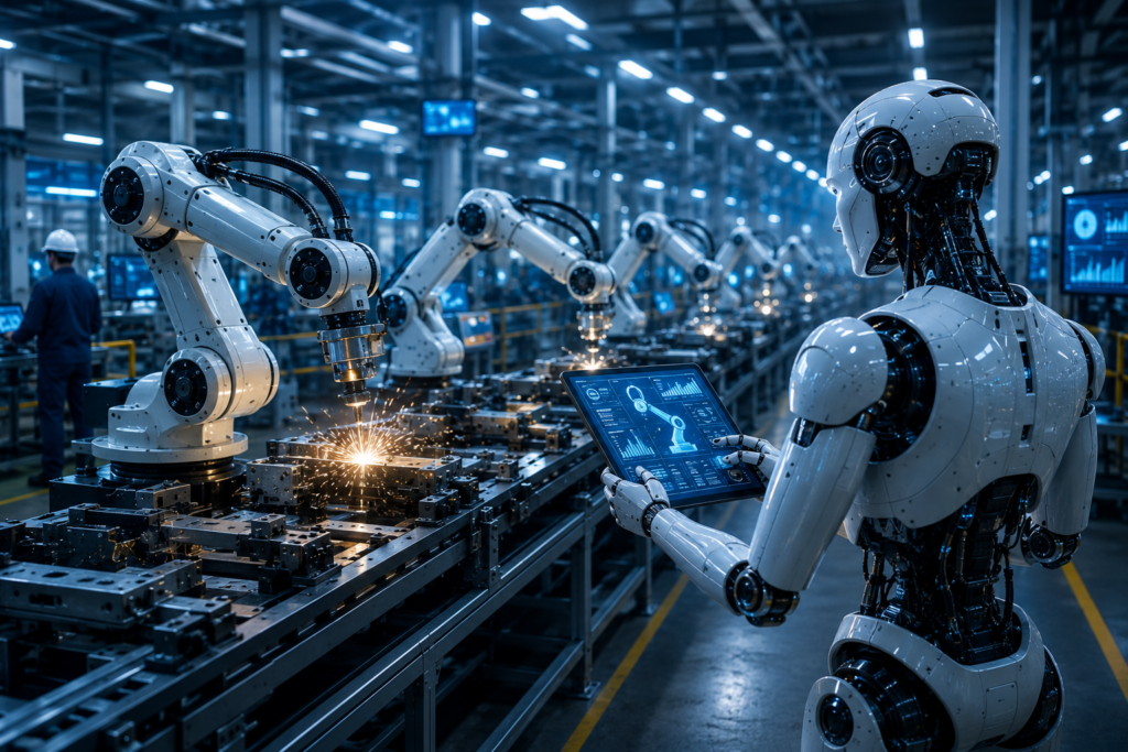 AI and humanoid robots combining digital and physical intelligence