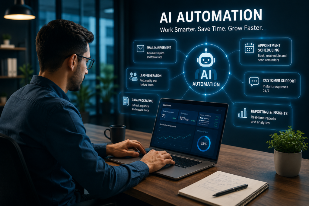 AI automation system helping a business manage repetitive workflows