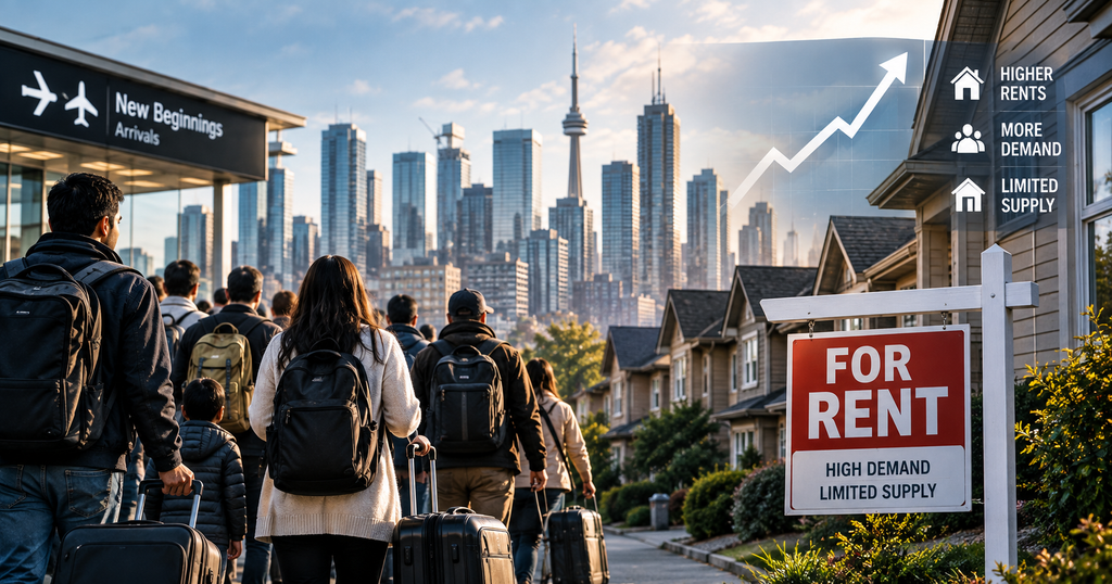Rapid immigration increasing housing demand and rental pressure where housing supply is limited