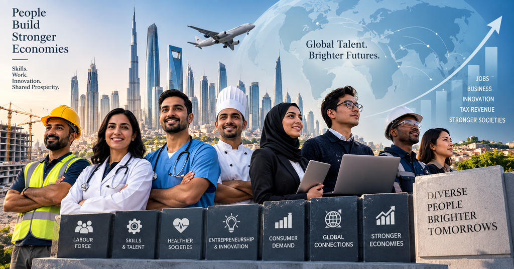 Economic contribution of immigrants through labour, skills, healthcare and business activity