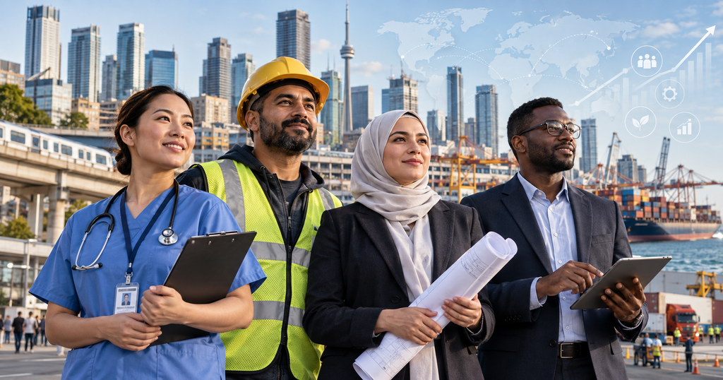 Immigrants strengthening a country’s economy through labour, innovation, entrepreneurship, tax revenue and global trade