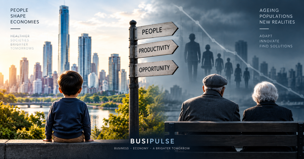 Ageing population illustrating growing pressure on workers, pensions and public services