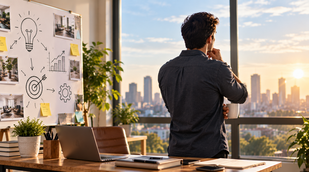 Entrepreneur considering the next step for a startup after testing a business idea