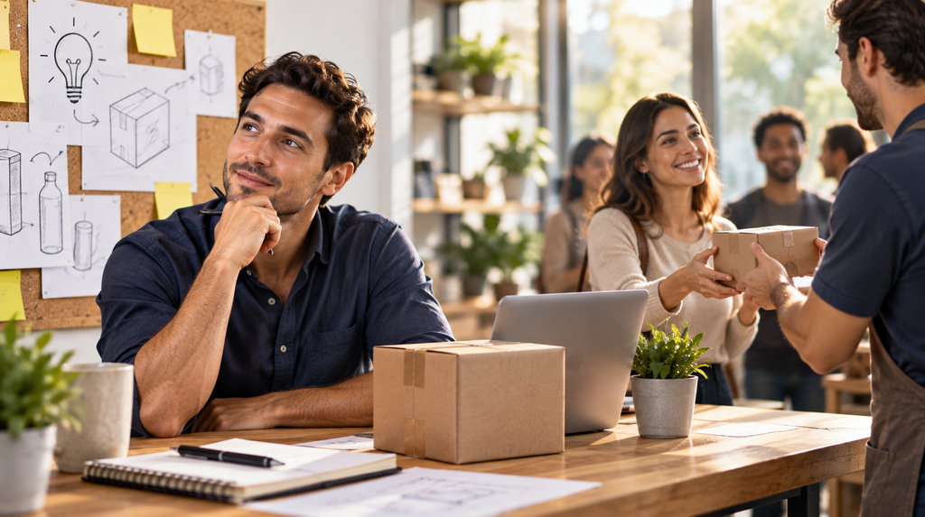 Entrepreneur testing a product idea with real customers before growing the business