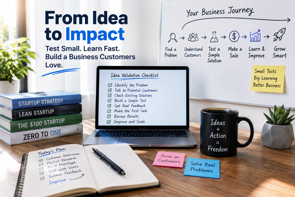 Startup planning process for testing customer demand before investing heavily in a business idea