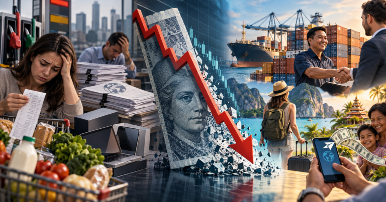 Currency devaluation affecting import costs, trade, tourism and household purchasing power